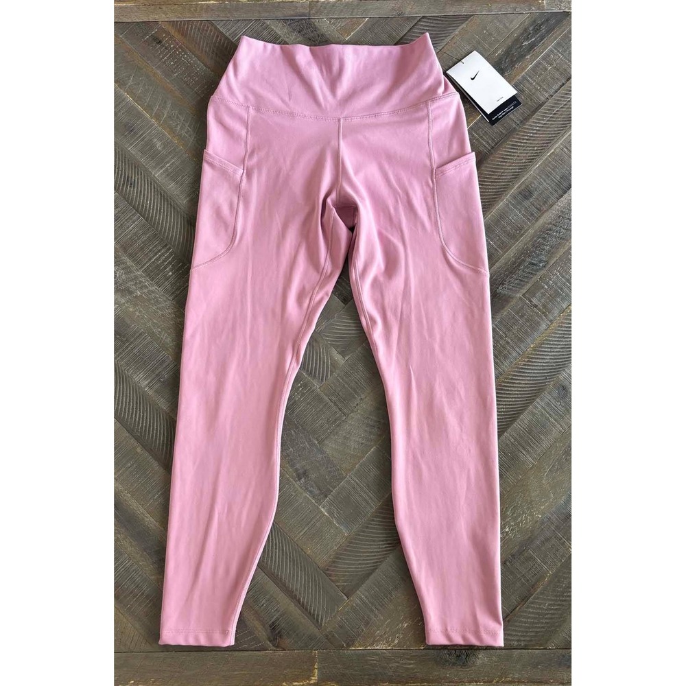 Nike One Dri-FIT High Rise 7/8 Length Leggings Pink Womens Medium FN3241-699